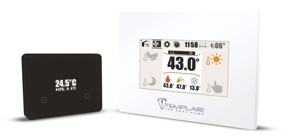 Templaris HCC House Climate Control panel med rumføleren til rumtemperaturen
