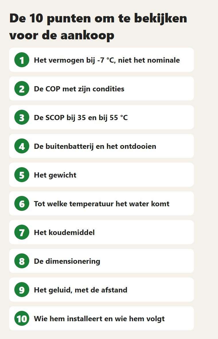 De 10 punten om te vergelijken voor je koopt