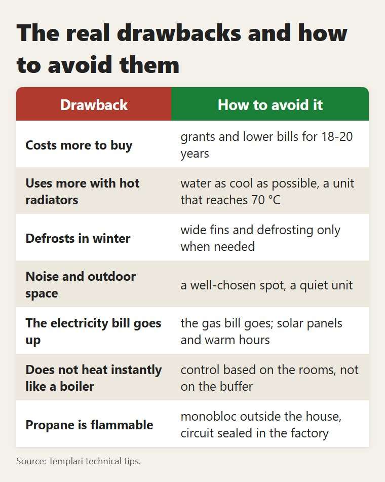 The drawbacks of a heat pump and what to do about each one
